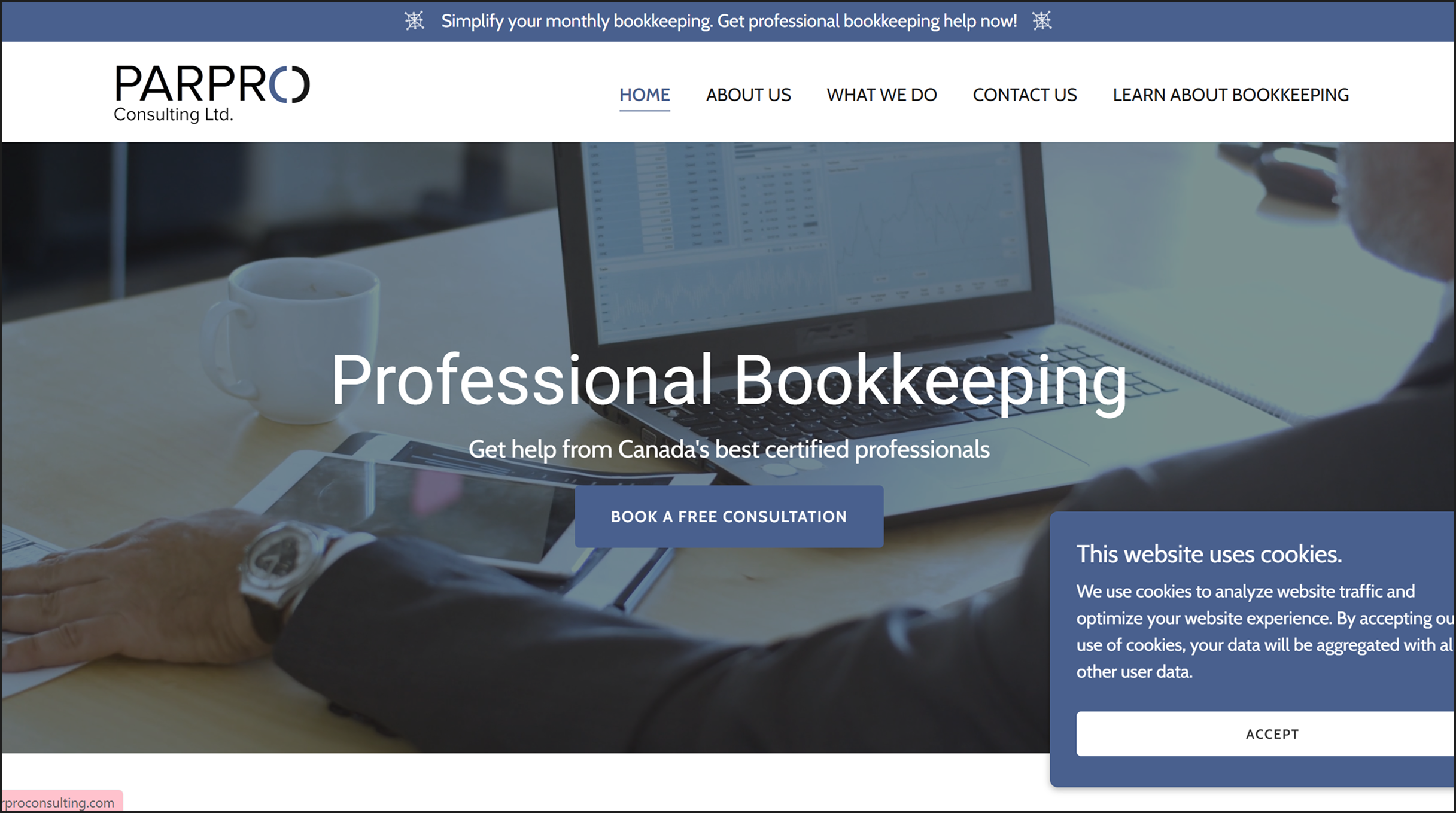 Home page — before